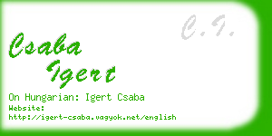 csaba igert business card